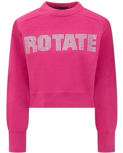 ROTATE BIRGER CHRISTENSEN Firm Sweater With Logo - Pink