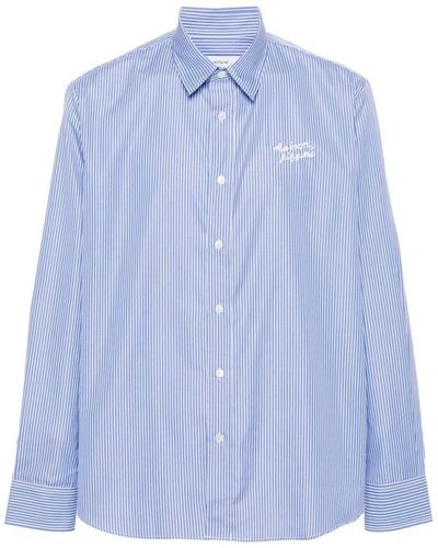 Maison Kitsuné Striped Cotton Shirt - Men's - Cotton - Blue