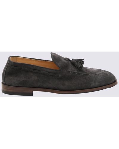 Brunello Cucinelli Dark Leather Loafers - Black
