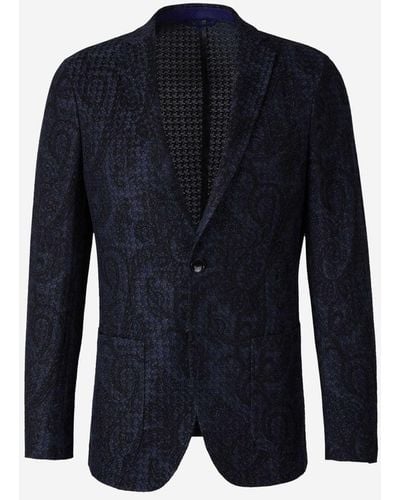 Etro Paisley Knitted Blazer - Blue