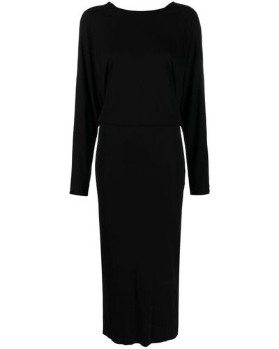 Khaite The Trina Viscose Long Dress - Black