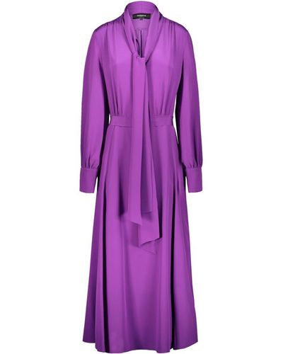 Rochas Long Dress In Crepe De Chine Clothing - Purple