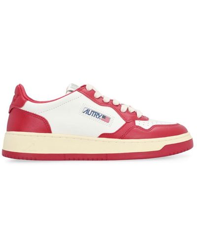 Autry Medalist Leather Low-top Sneakers - Pink