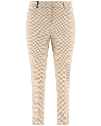 Peserico Cigarette Cropped Trousers - Natural