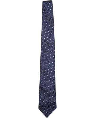Brunello Cucinelli Silk Dotted Tie - Blue