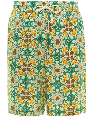 Drole de Monsieur Shorts Faïence With Graphic Print All-Over - Green