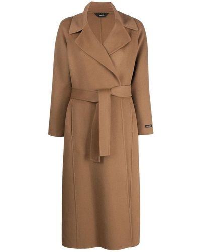 Paltò Paola Wool Blend Long Coat - Brown