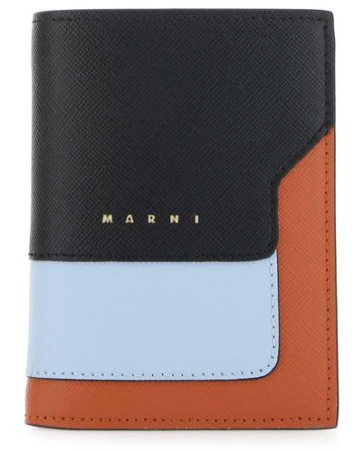 Marni Multicolour Leather Wallet - Black