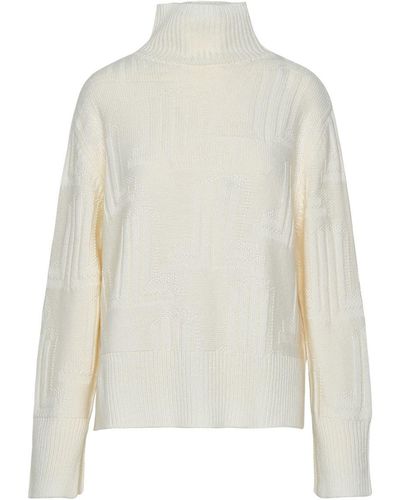 Lanvin White Cashmere Turtleneck Sweater