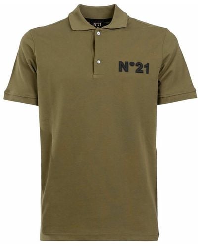 N°21 Logo Patch Short-sleeved Polo Shirt - Green