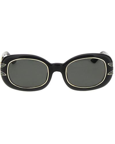 Casablancabrand 'acetate & Metal Oval' Sunglasses - Black