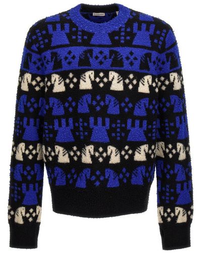 Burberry Chess Sweater Sweater, Cardigans - Blue