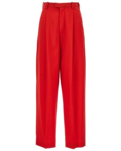 Marni Front Pleat Trousers - Red