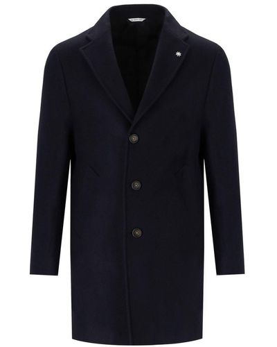 Manuel Ritz Single Breasted Coat - Blue