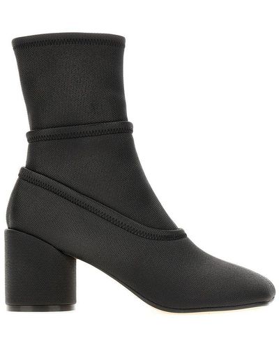 MM6 by Maison Martin Margiela Layered Stretch Anatomic Boot - Black