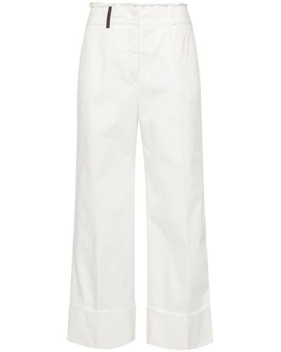 Peserico Wide Leg Pants - White