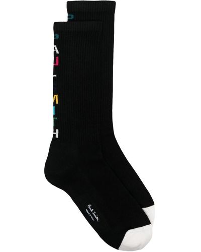 PS by Paul Smith Logo-intarsia Socks - Black