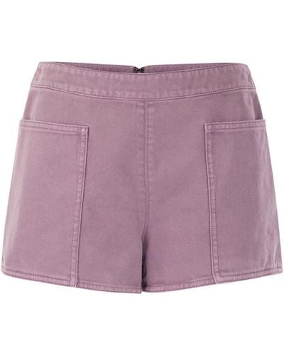 Max Mara Alibi - Cotton Drill Mini Shorts - Purple