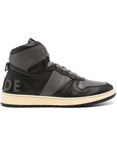 Rhude Rhecess High-top Leather Trainers - Black