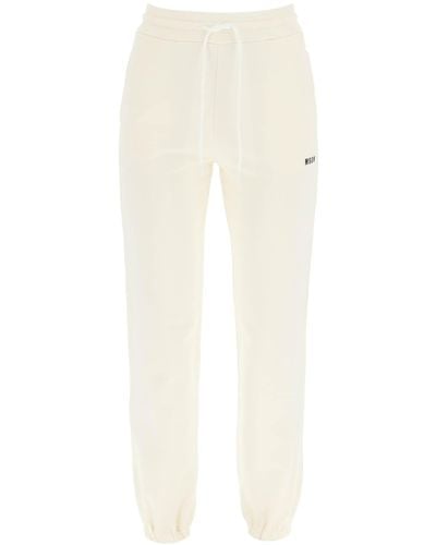 MSGM Mini Logo Sweatpants - White