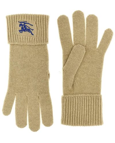 Burberry Equestrian Knight Design Gloves - White