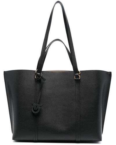 Pinko Love-birds-motif Leather Bag - Black