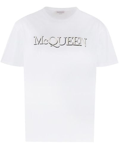Alexander McQueen Embroidered Logo Short-sleeve T-shirt - White