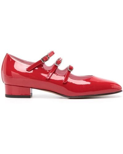 CAREL PARIS Red Patent Leather Mary Jane Shoes