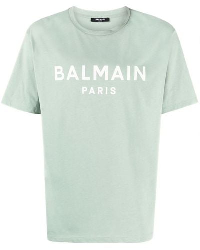 Balmain Printed T-shirt - Straight - Green
