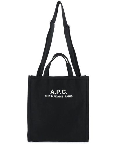 A.P.C. Récupération Canvas Shopping Bag - Black