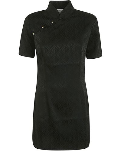 Marine Serre Jacquard Viscose Mini Dress Clothing - Black