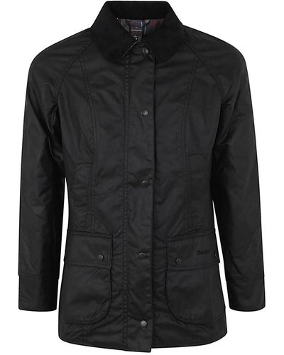 Barbour Beadnell Cotton Wax Outwear Jacket Clothing - Black