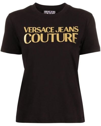 Versace Logo Thick Foil T-Shirt - Black