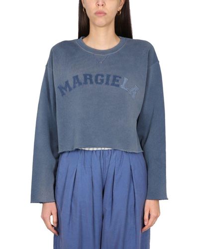 Maison Margiela Cropped Sweatshirt - Blue