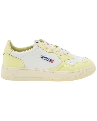 Autry 'Medalist' And Low Top Sneakers With Logo Detail - Yellow