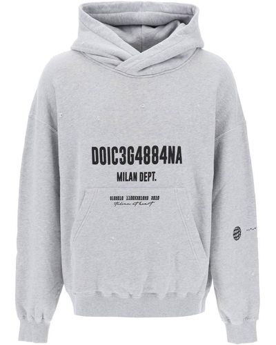 Dolce & Gabbana Distressed Effect Hoodie - Gray