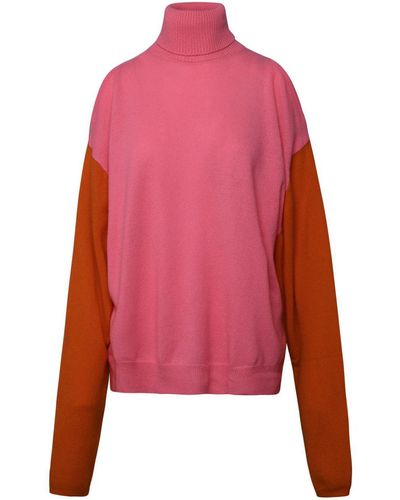 Crush Two-tone Cashmere Jumper - Pink