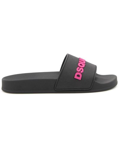 DSquared² And Fuchsia Rubber Flats - Multicolour