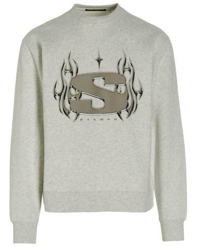 Stampd 'chrome Flame' Sweatshirt - Grey