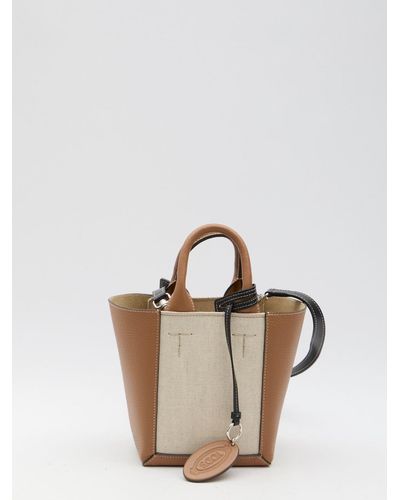 Tod's Double Up Mini Shopping Bag - Natural