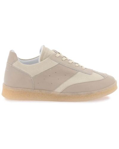 MM6 by Maison Martin Margiela 6 Court Panelled Leather Trainers - Brown