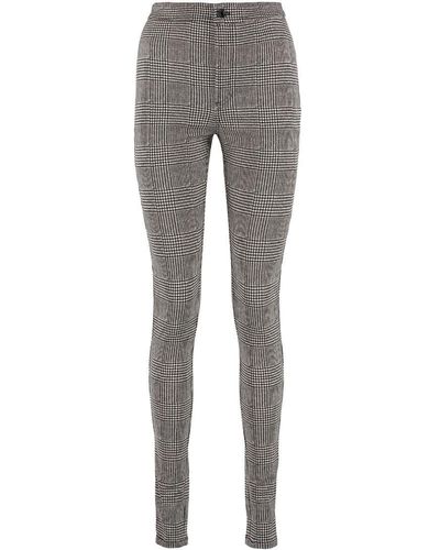 Saint Laurent Prince-Of-Wales Checked Trousers - Grey