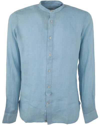 Tintoria Mattei 954 Korean Collar Shirt - Blue
