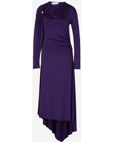 Victoria Beckham Ruched Maxi Dress - Purple