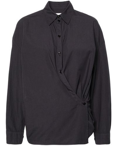 Lemaire Cotton Shirt With Twist Detail - Blue