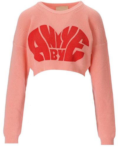 Aniye By Aniye Pink Cropped Sweater - Red