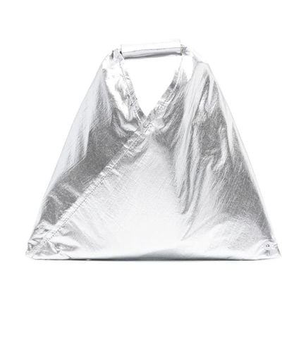 MM6 by Maison Martin Margiela Silver Japanese Mini Metallic Tote Bag - Women's - Polyester/polyurethane/polyamide - White
