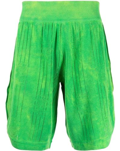 Gcds Pleated Knee-length Shorts - Green