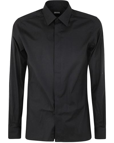 Zegna Stretch Cotton Shirt Clothing - Black
