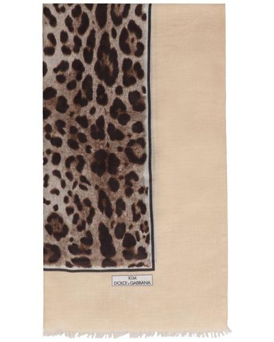 Dolce & Gabbana Modal And Cashmere Blend Scarf - Brown